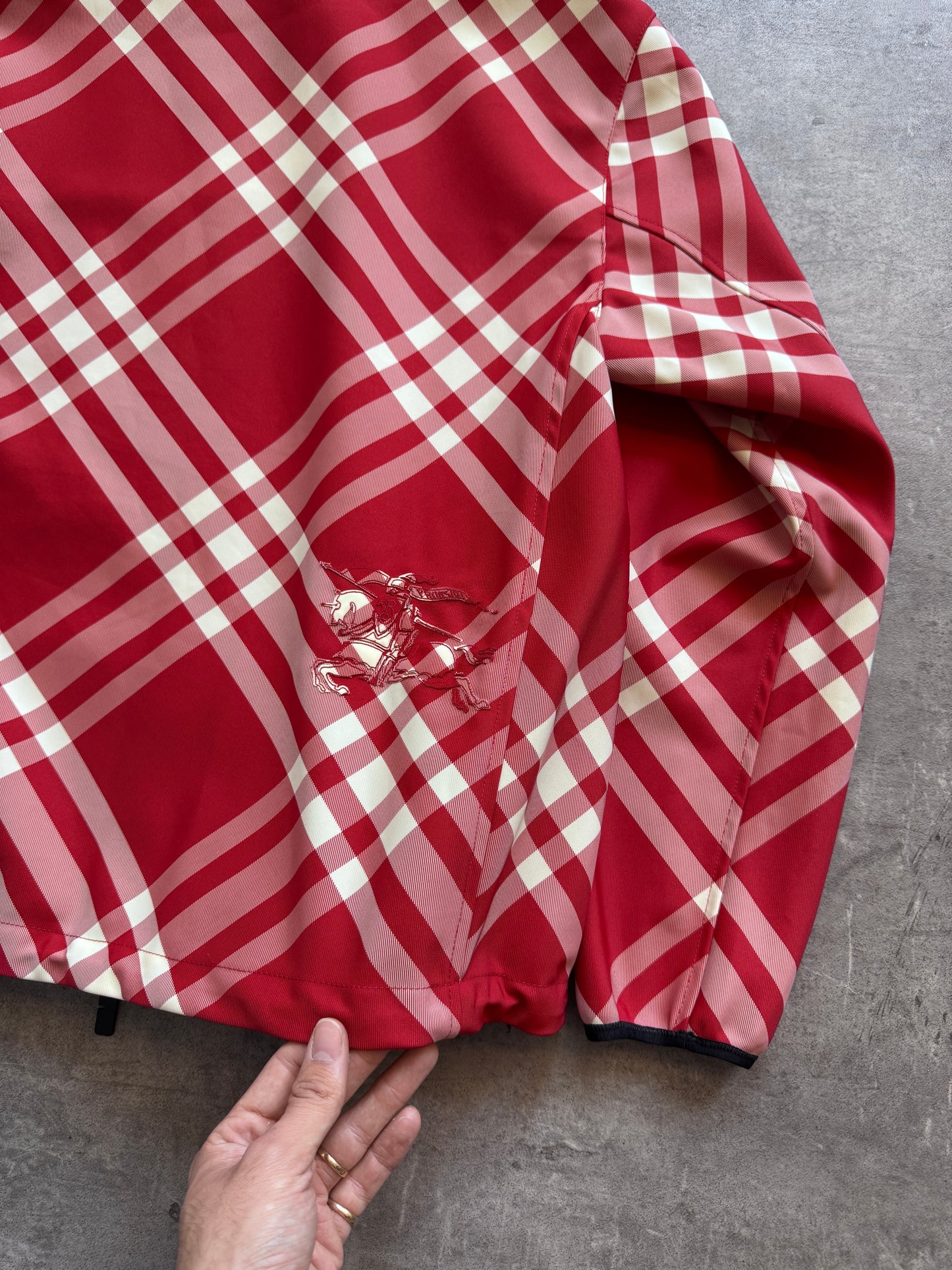 Burberry Red Nova Check Nylon Jacket. FA : 276