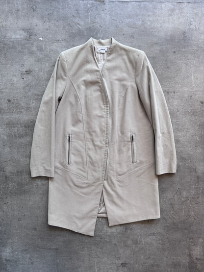 Helmut Lang Curved Zip Up Coat. FA : 276