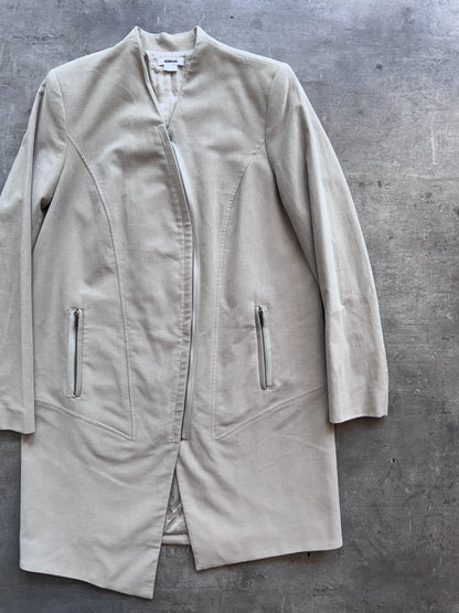 Helmut Lang Curved Zip Up Coat. FA : 276