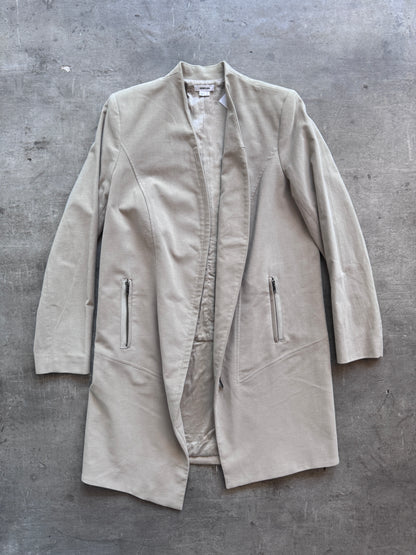 Helmut Lang Curved Zip Up Coat. FA : 276