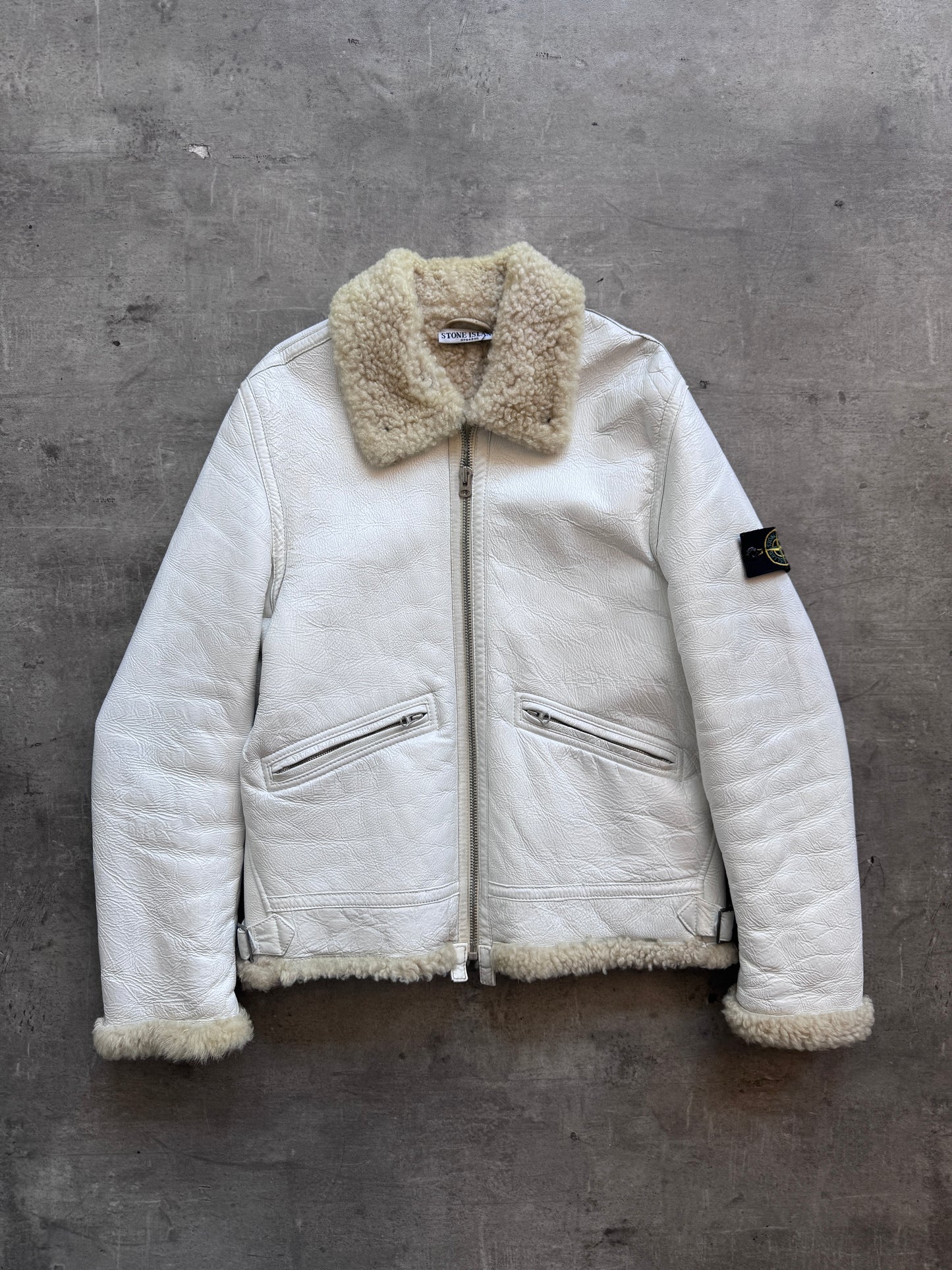 AW 2006 Stone Island Shearling Sheepskin Leather Jacket. FA : 276