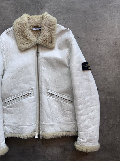 AW 2006 Stone Island Shearling Sheepskin Leather Jacket. FA : 276