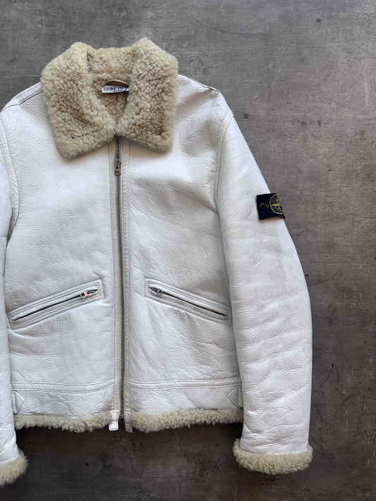 AW 2006 Stone Island Shearling Sheepskin Leather Jacket. FA : 276