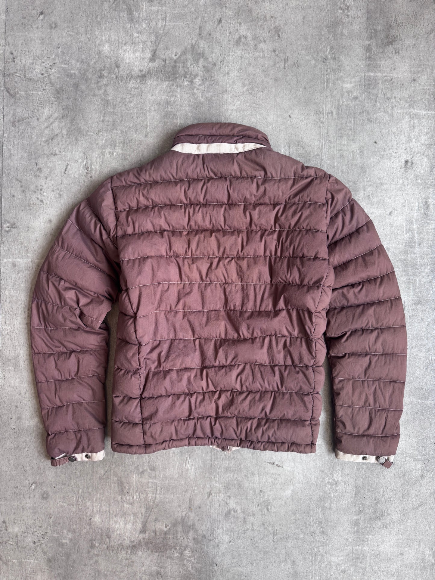 C.P. Company Contrast Stitch Brown Down Puffer Jacket