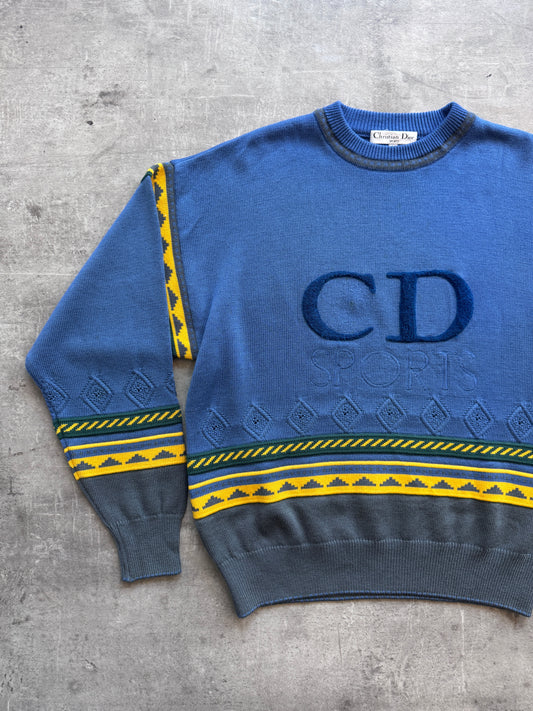 Christian Dior Sports Navy Embroidered Knit