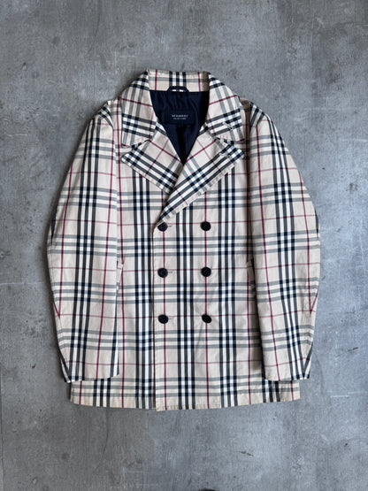 Burberry Black Label Full Nova Check Double Breasted Blazer