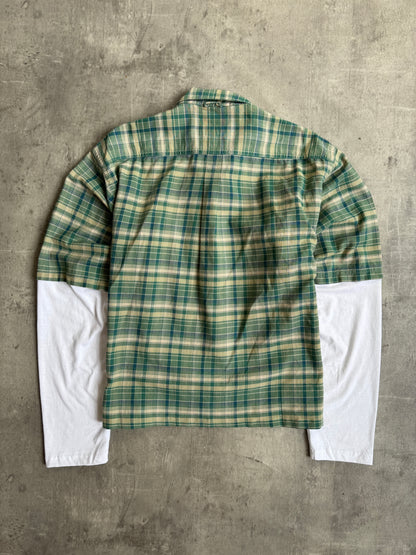 VT Rework : Tutto Passa Check Cropped Reworked Green Shirt