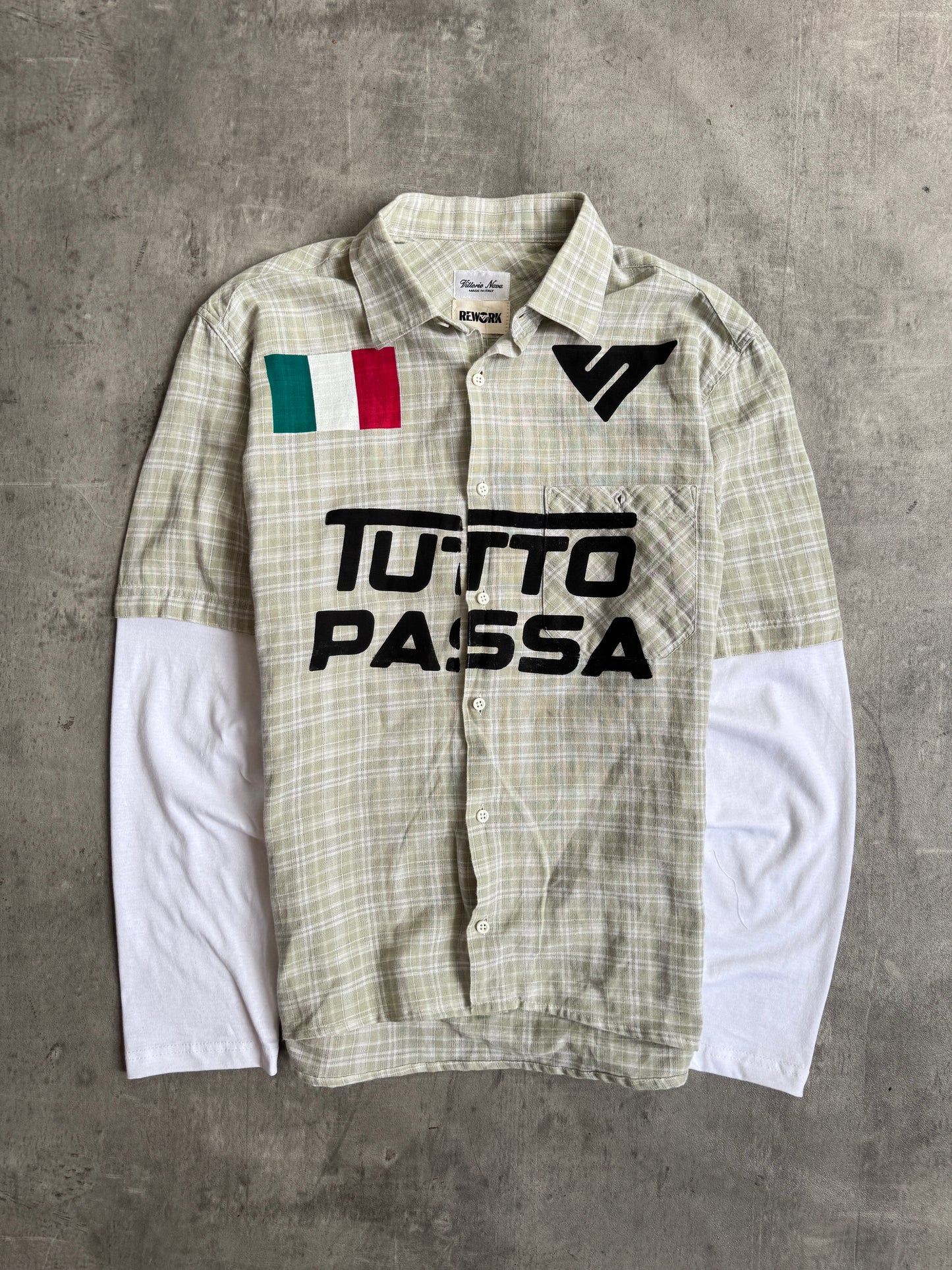 VT Rework : Tutto Passa Pistachio Check Reworked Shirt