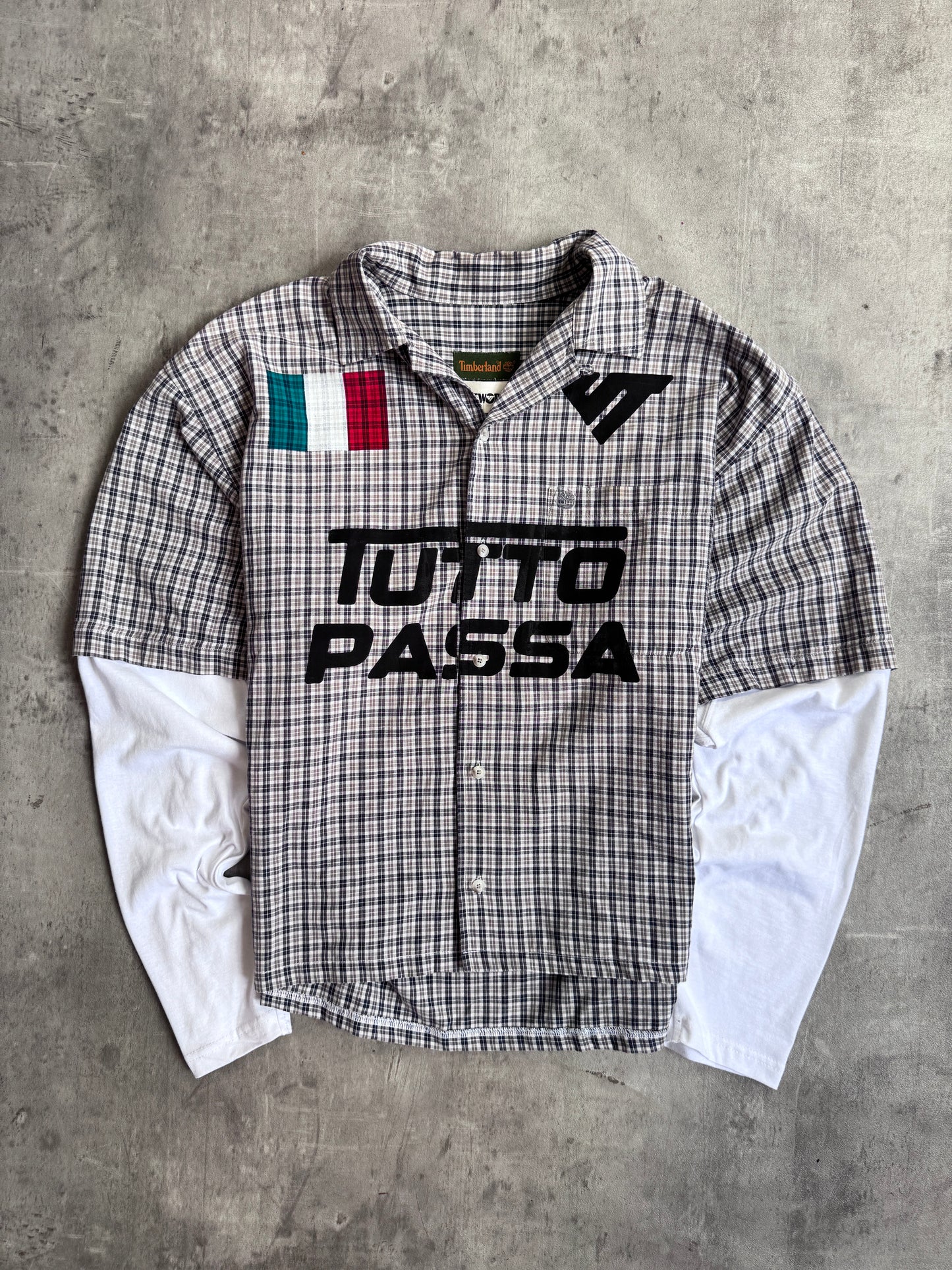 VT Rework : Tutto Passa Navy Check Reworked Shirt