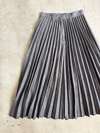 Issey Miyake NE-Net Charcoal Pleated Maxi Skirt