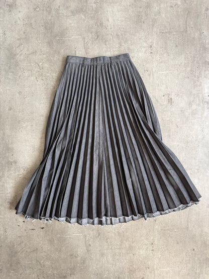 Issey Miyake NE-Net Charcoal Pleated Maxi Skirt