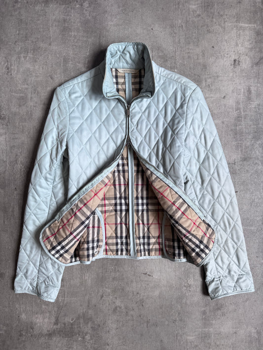 Burberry Diamond Quilt Nova Check Lined Country Jacket