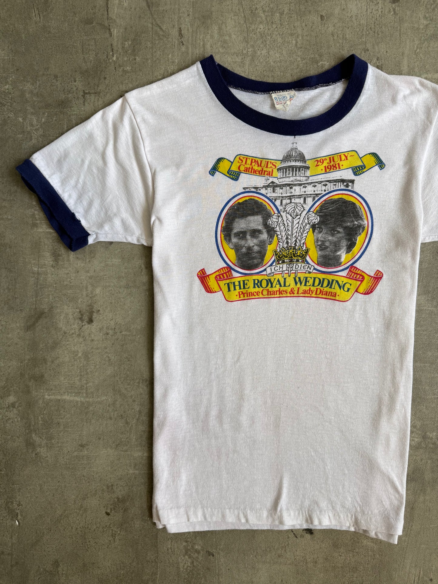 1980s Princess Diana Royal Wedding Ringer Graphic Tee