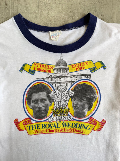 1980s Princess Diana Royal Wedding Ringer Graphic Tee