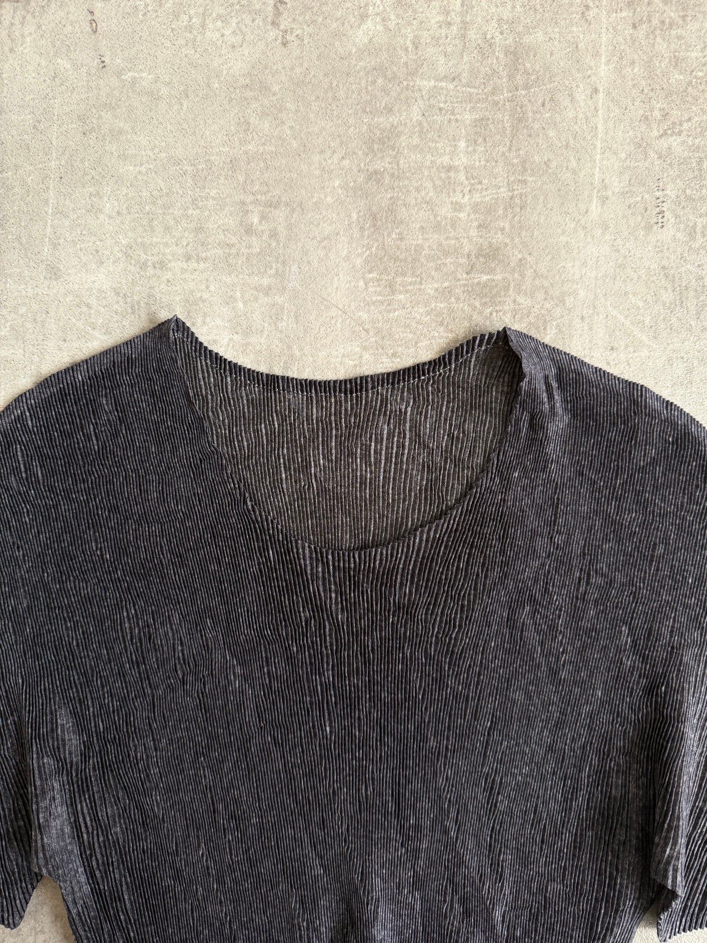 S/S 2021 Issey Miyake Pleats Please Pleated Charcoal Top