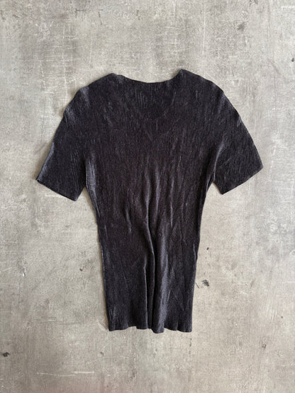 S/S 2021 Issey Miyake Pleats Please Pleated Charcoal Top