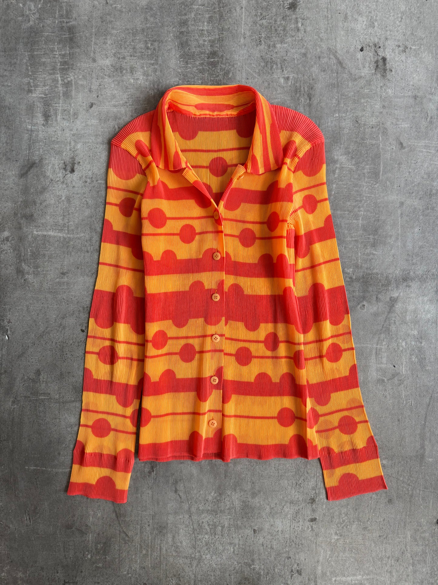 S/S 2012 Issey Miyake Abstract Pattern LS Blouse