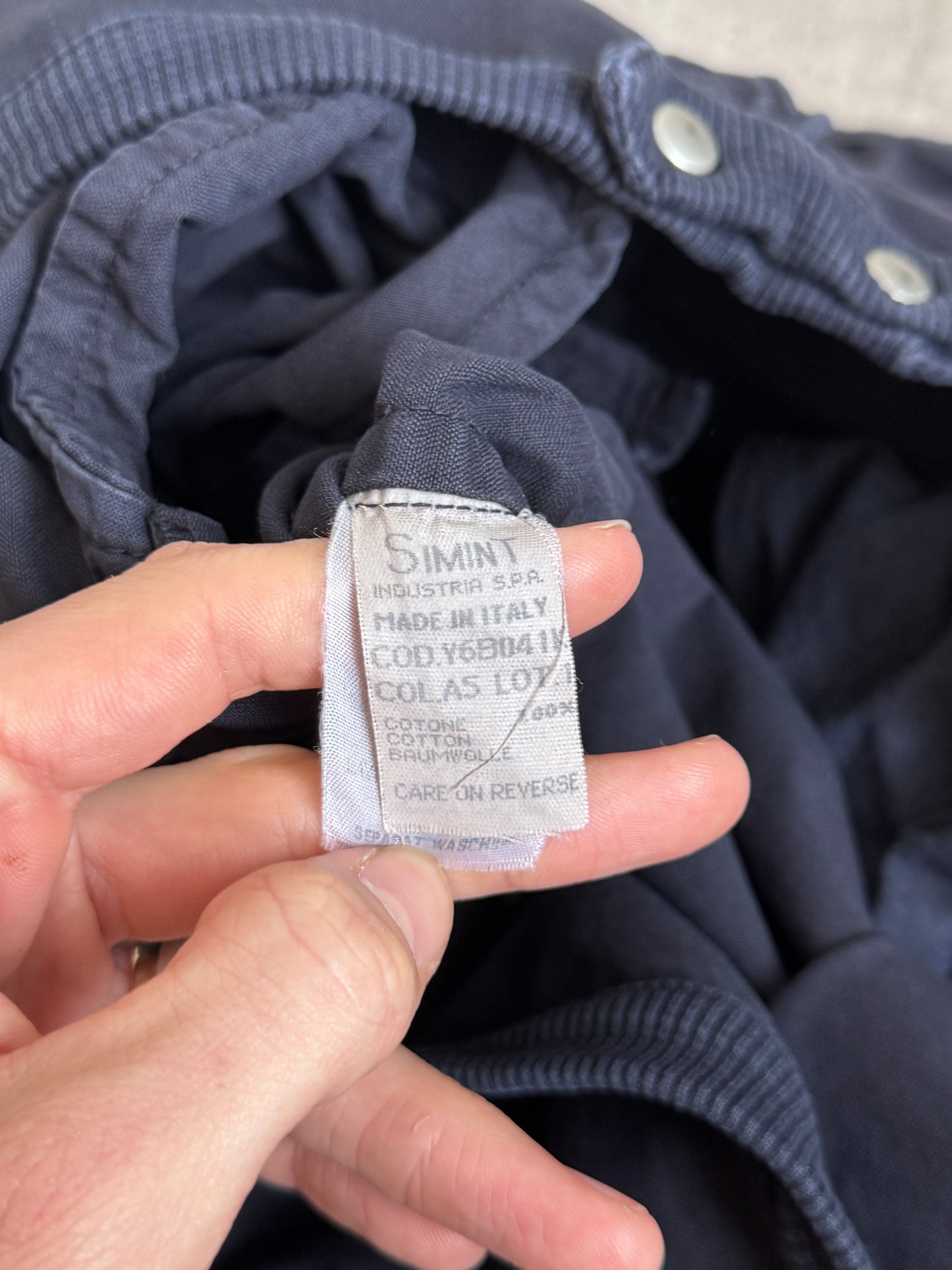 1990s Armani Jeans Articulated Washed Navy Bomber Jacket