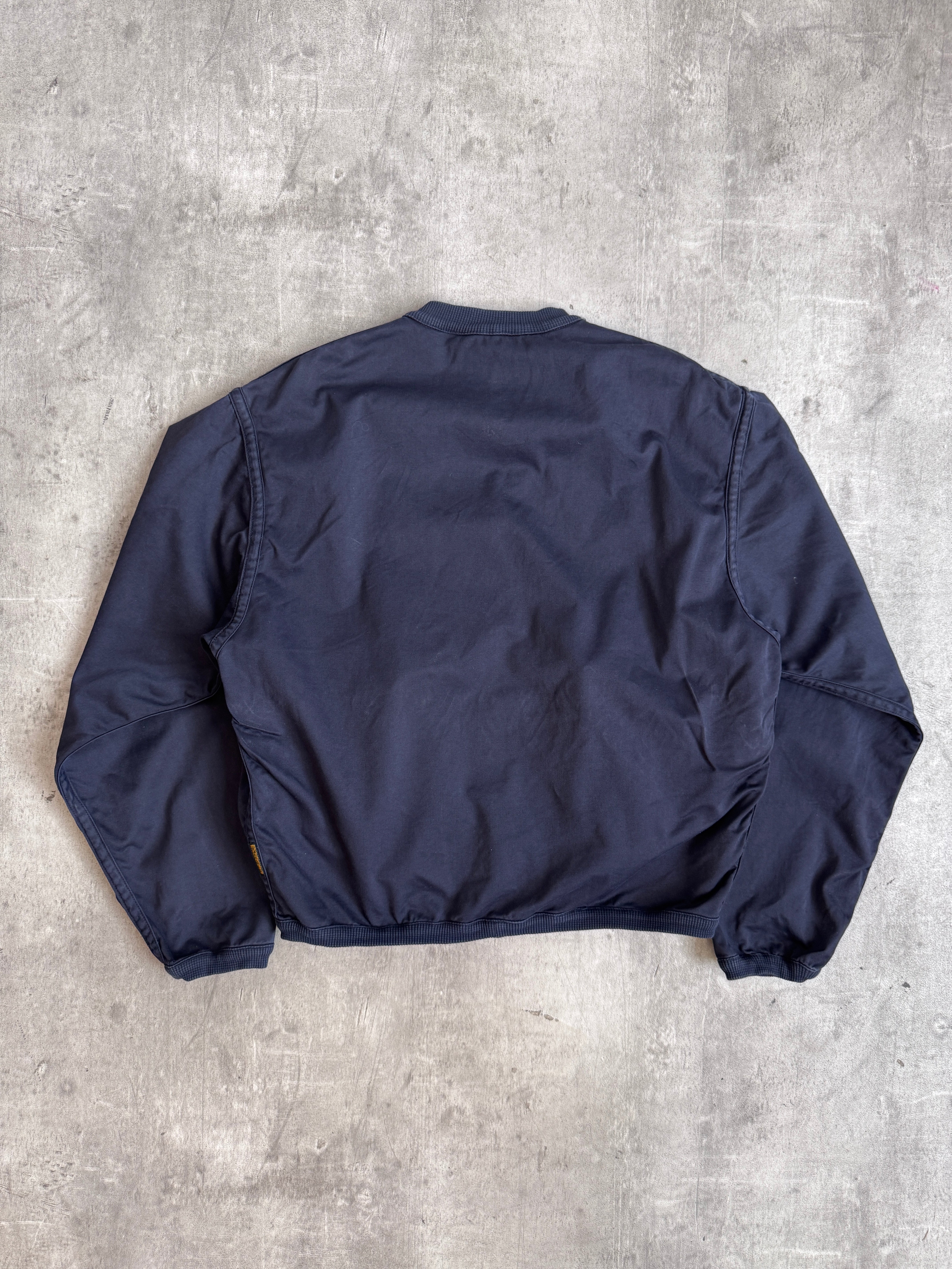 1990s Armani Jeans Articulated Washed Navy Bomber Jacket – Vintage