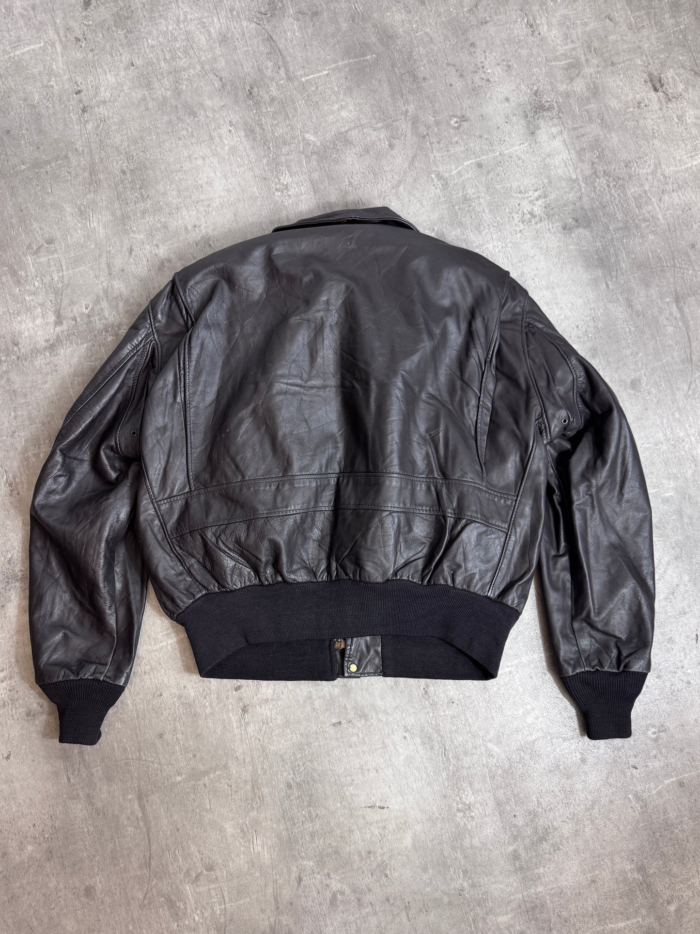 1970's Schott Modular Brown Leather Liner Flight Jacket