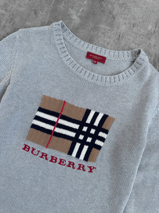 Burberry Nova Check Detail Knit Sweater