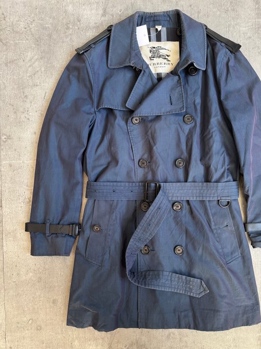 Burberry London Slate Blue Trench Coat