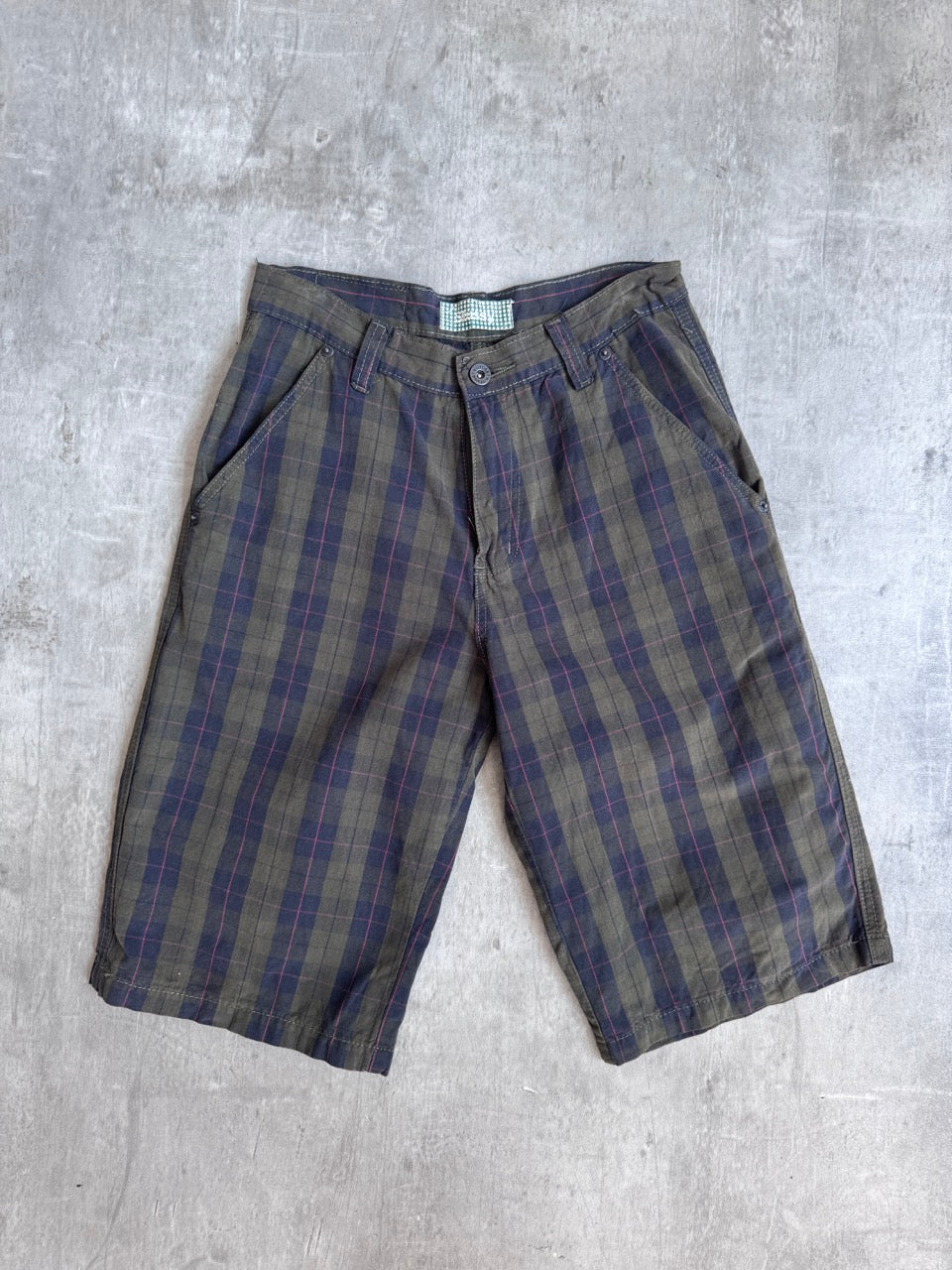 Stussy Olive Tartan Check Shorts – Vintage
