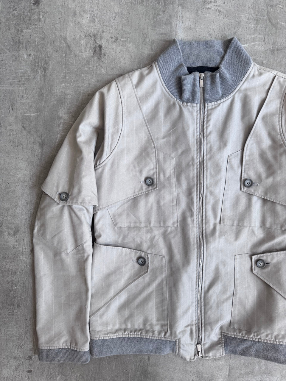 Yoshio Kubo Multi Panelled Stripe Blouson