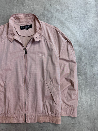 Christian Dior Nylon Orange Check Lighweight Bomber Jacket