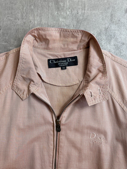 Christian Dior Nylon Orange Check Lighweight Bomber Jacket
