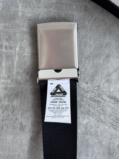 Palace Silver Logo Buckle Black Nylon Skate Belt