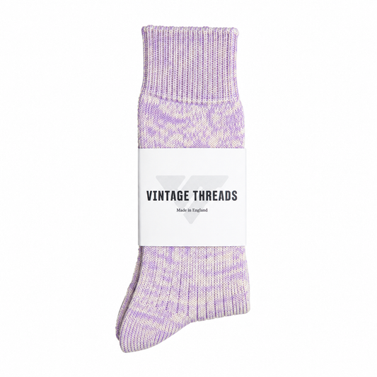Vintage Threads Lilac Mixed Knit Socks