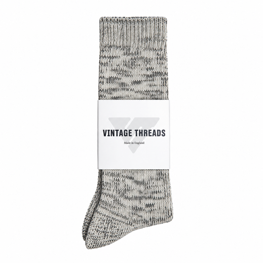 Vintage Threads Grey Mixed Knit Socks