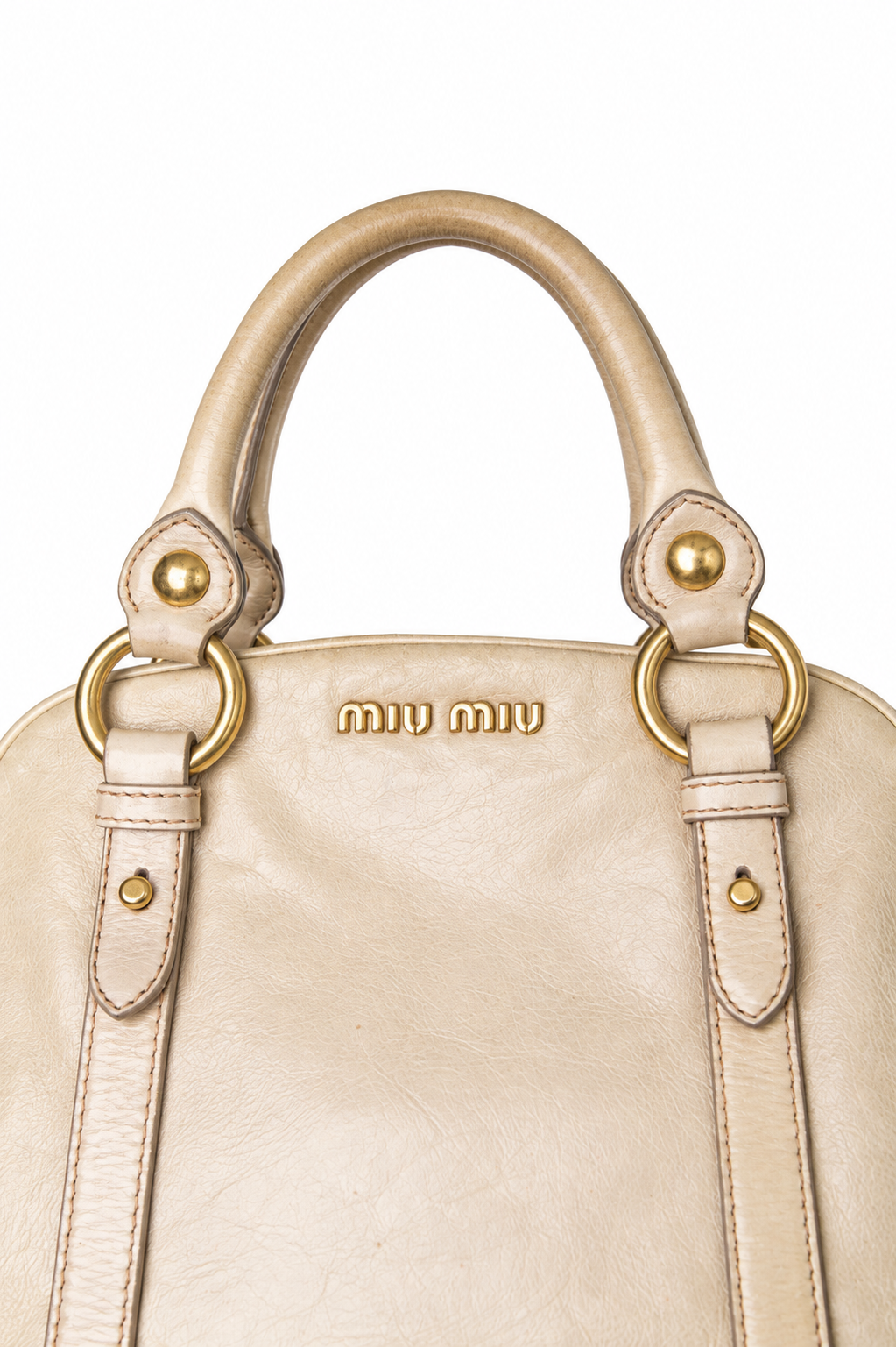 Miu Miu Vitello Lux Leather Top Handle Bag