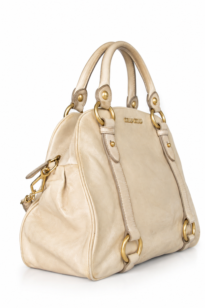Miu Miu Vitello Lux Leather Top Handle Bag