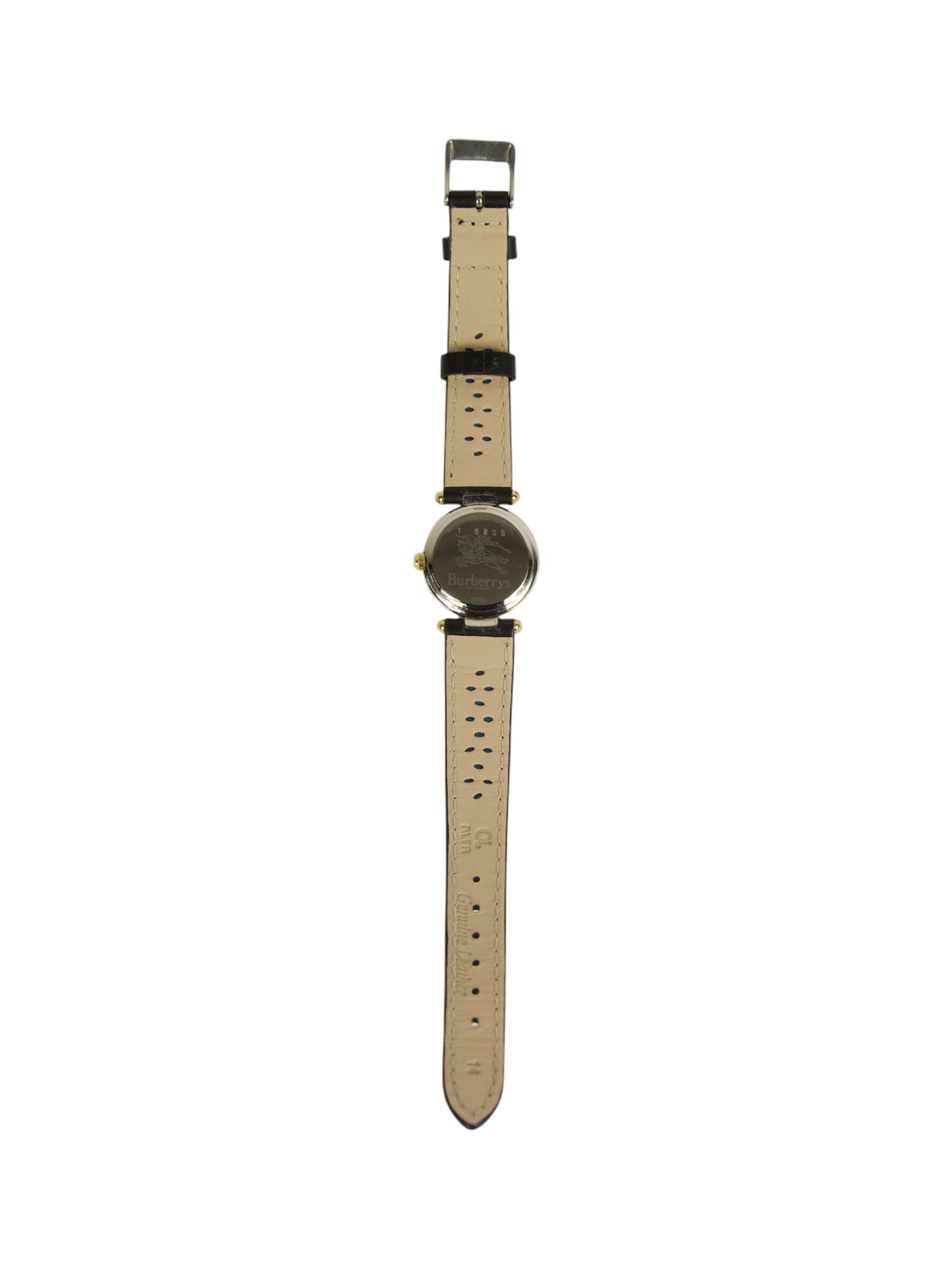 Burberry Model 8000 Black Strap Silver Watch