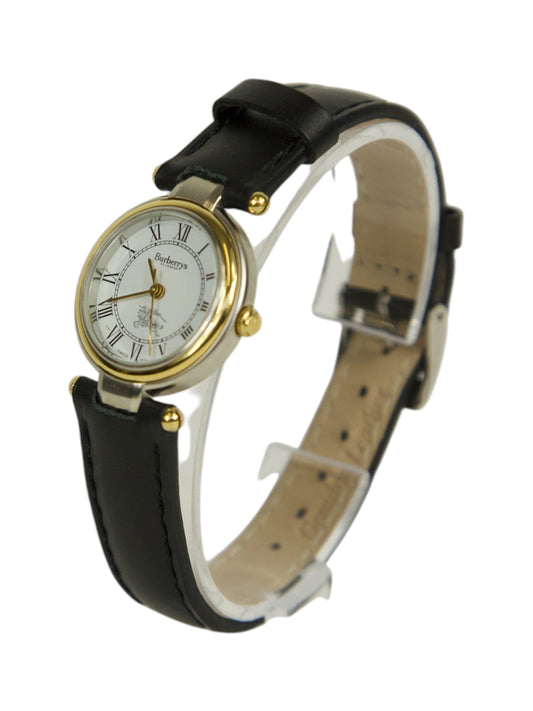 Burberry Model 8000 Black Strap Silver Watch