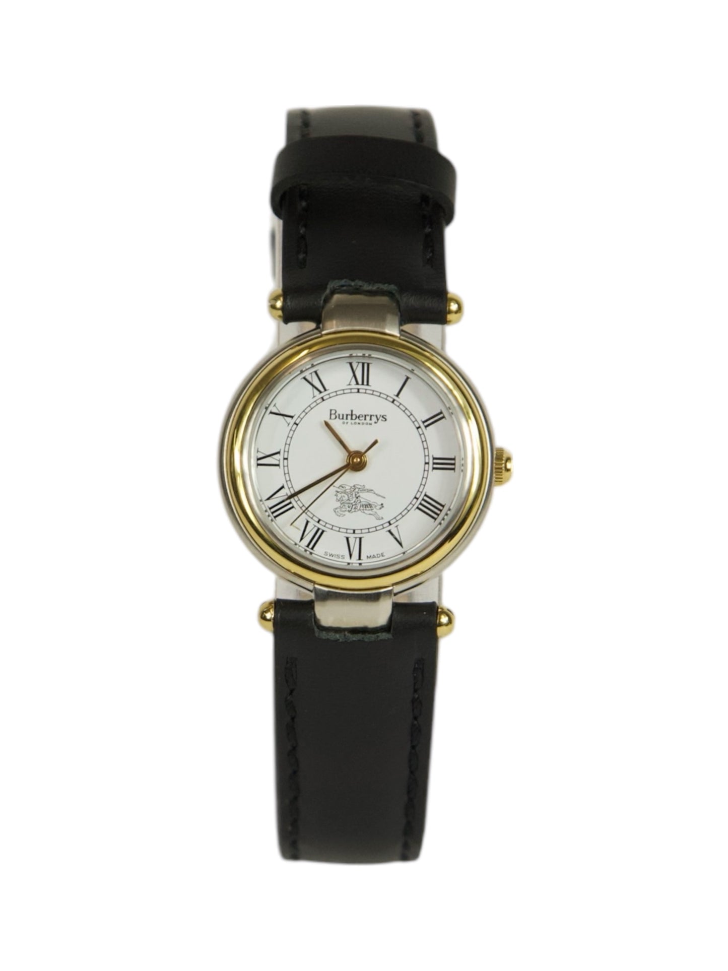Burberry Model 8000 Black Strap Silver Watch