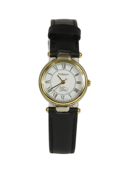 Burberry Model 8000 Black Strap Silver Watch