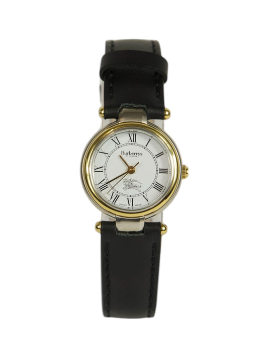 Burberry Model 8000 Black Strap Silver Watch