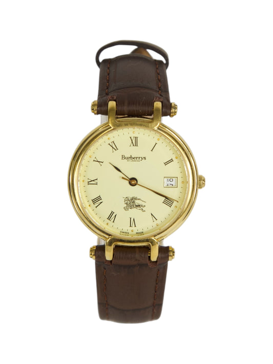 Burberry Model 3210 Brown Strap Gold Watch