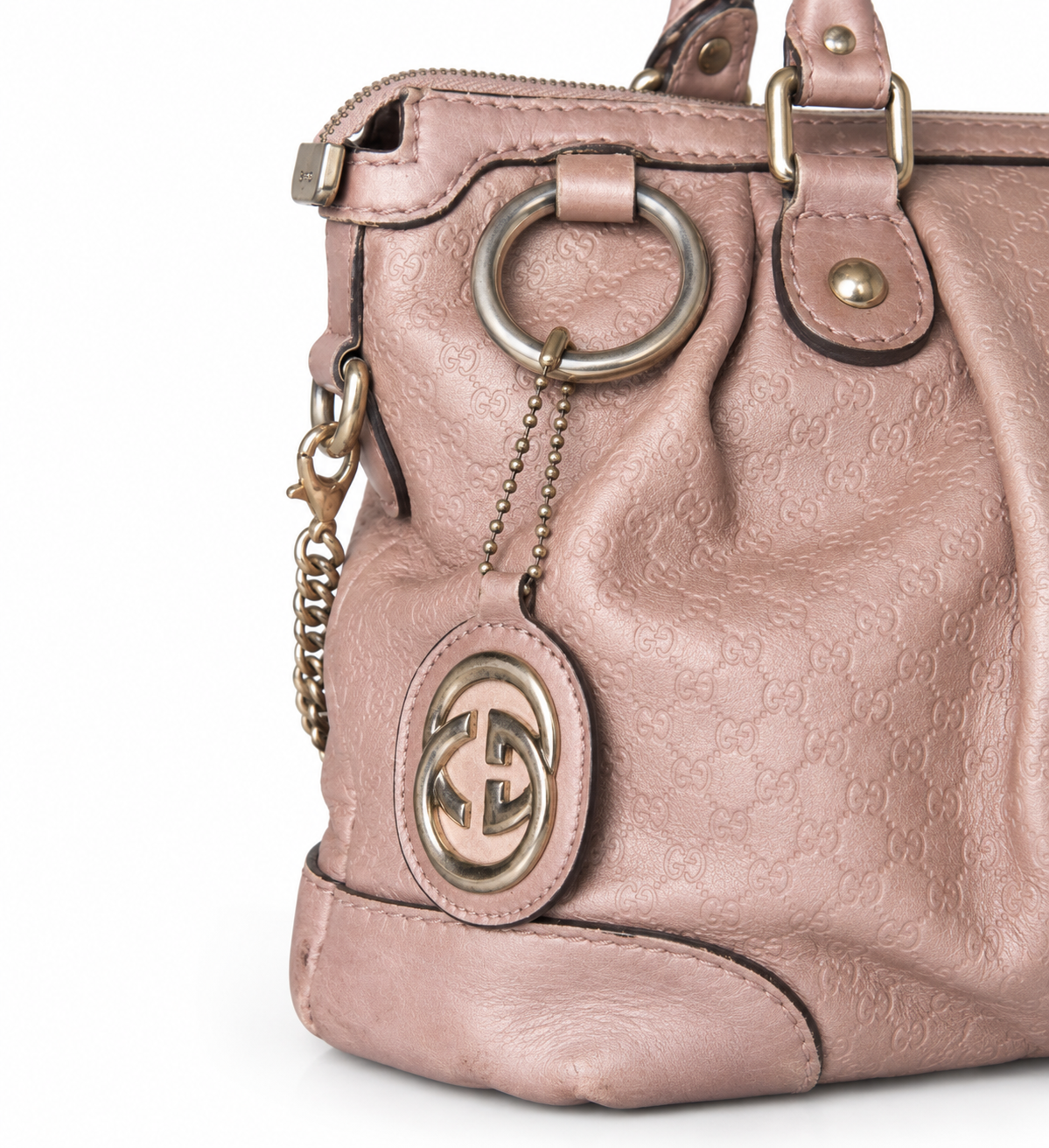 Gucci Guccisima Sukey Monogram Pink Leather Bag