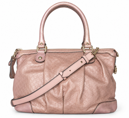 Gucci Guccisima Sukey Monogram Pink Leather Bag