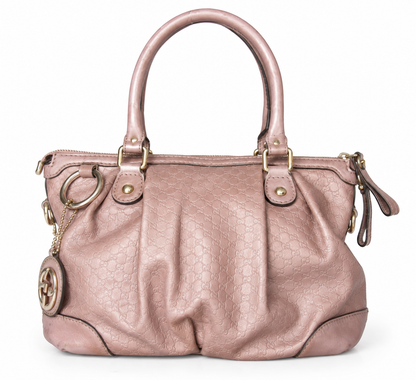 Gucci Guccisima Sukey Monogram Pink Leather Bag