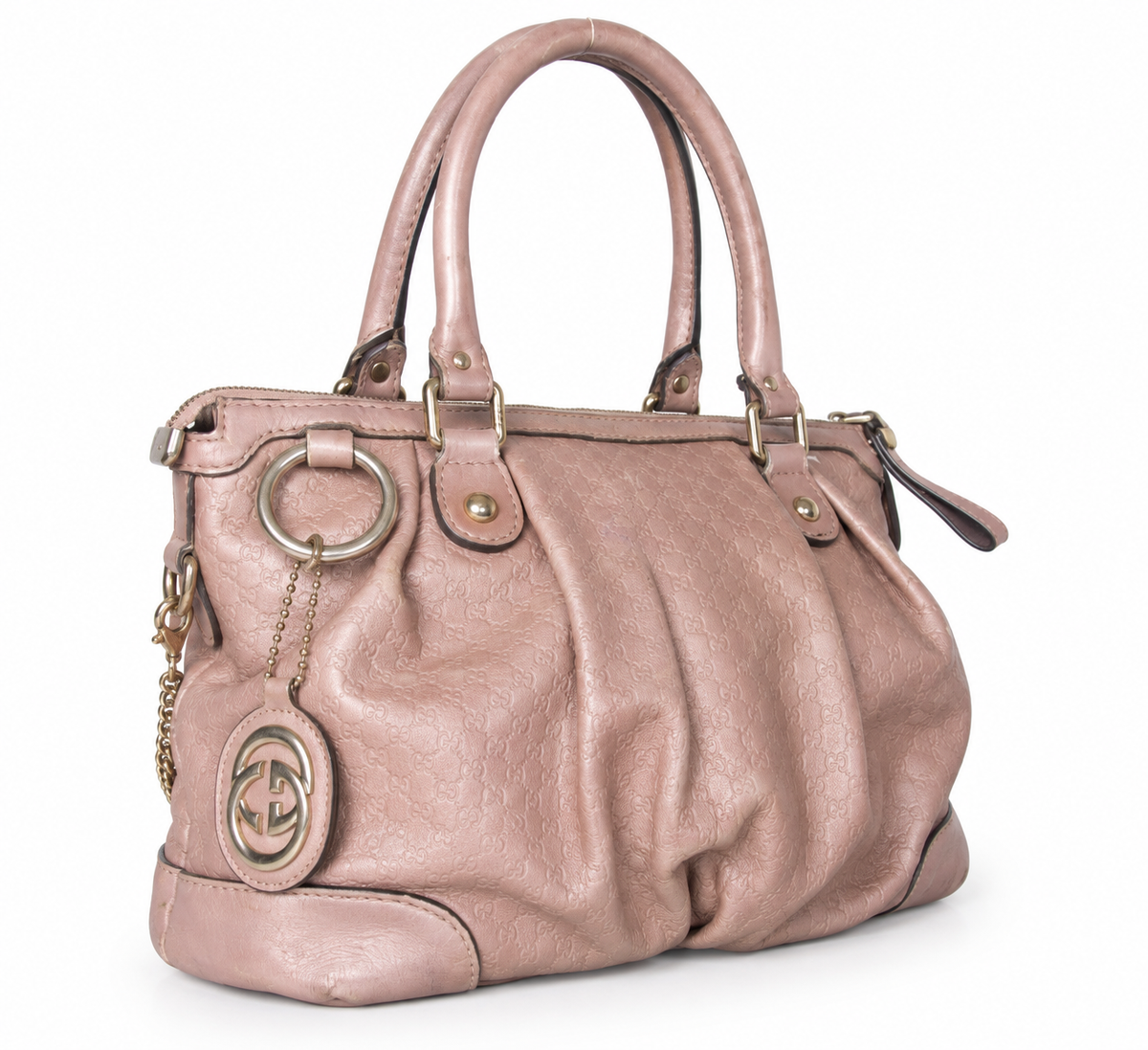 Gucci Guccisima Sukey Monogram Pink Leather Bag