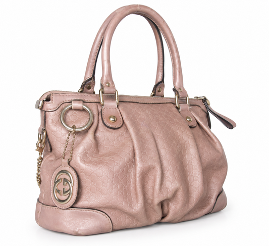 Gucci Guccisima Sukey Monogram Pink Leather Bag