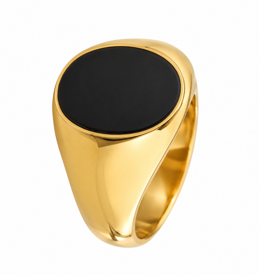 Gold Oval Signet Ring