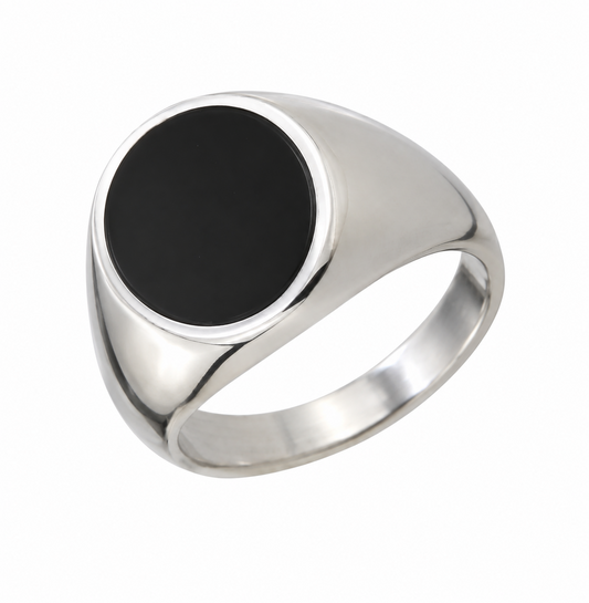 Silver Oval Signet Ring