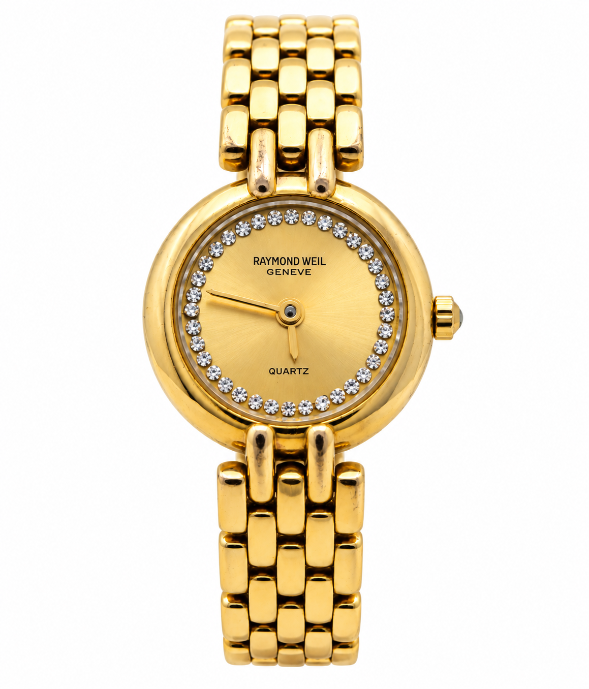1980s Raymond Weil 5806-2 Gold Dial Gold-Tone Bracelet Watch(742-RAY-L). LWM864