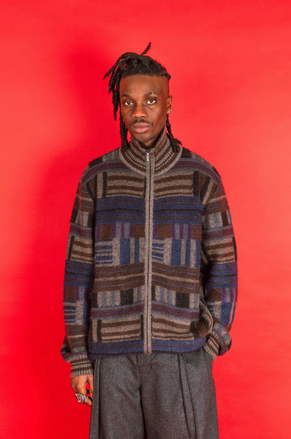 Missoni Multi Geometric Zip Up Knitted Sweater